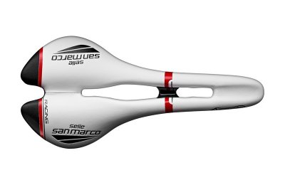 Selle San Marco ASPIDE OPEN-FIT RACING NARROW (WHITE/BLACK/RED)