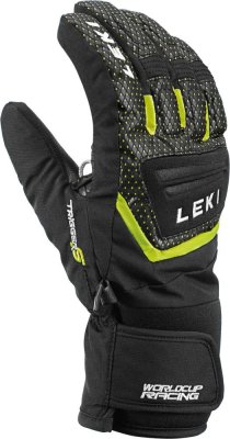 Lyžařské rukavice Leki Worldcup S Junior, black-ice lemon
